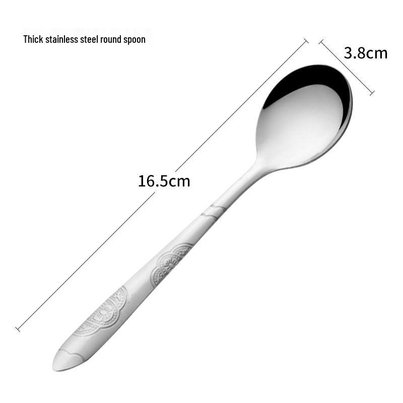 

Благоприятный узор Суповая и перемешивающая ложка из нержавеющей стали для домашнего и гостиничного использования