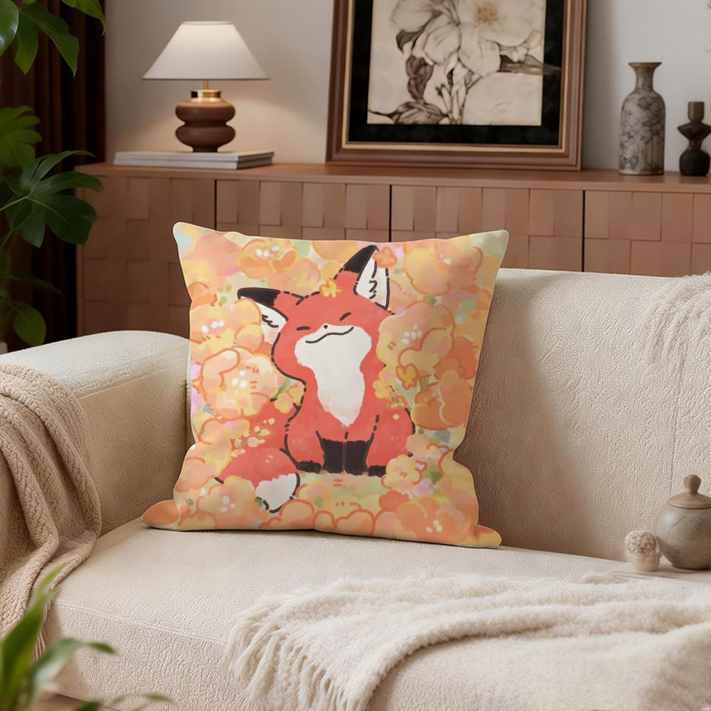 Cute Bokko Fox Cushion Cover Cushion Cover Set 4Pcs 50x50 45x45 40x40 Pillowcase Decorative Sofa Home Decor