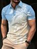 2026 Men's Summer Bestseller Simple Leaf Pattern Printed Short-Sleeved Polo Shirt for Outdoor Leisure and Fashion
