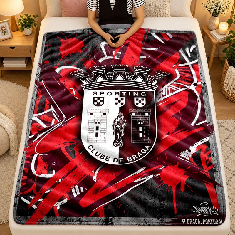 Flannel BlanketBraga FC Warm Soft Throw Blanket for Indoor Sofa Bed Living Room Use