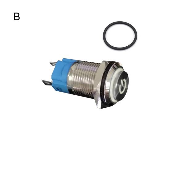 Waterproof 16mm Metal Self-Locking Switch Button with Bright LED Light Lamp