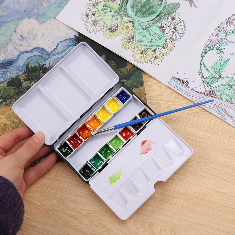 Rectangular Empty Paint Case Metal Watercolor Tin Palette Empty Watercolor Palette Kids