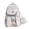 Cute Bunny Ear School Backpack with Clear Front Pocket Top Handle Casual Daypack for Girls Daily Use