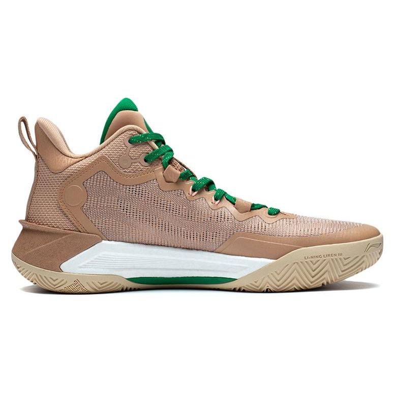 LiNing Blade 3 Christmas Theme Lightweight Breathable Shock Absorption Mid-Top Basketball Shoes Men Sneakers Light-Brown ABAS091-5