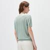 Women's Embroidered Cotton Silk Short Sleeve Knit Top