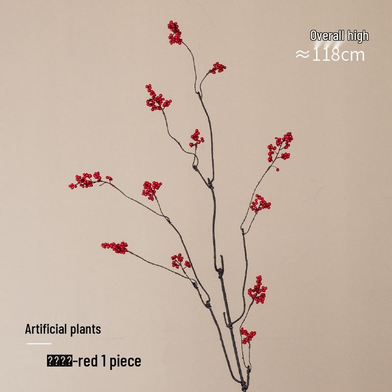 7-Head Persimmon Branch Ikebana Ornament: Artificial Ruyi Persimmon for Living Room or Dried Flower Display