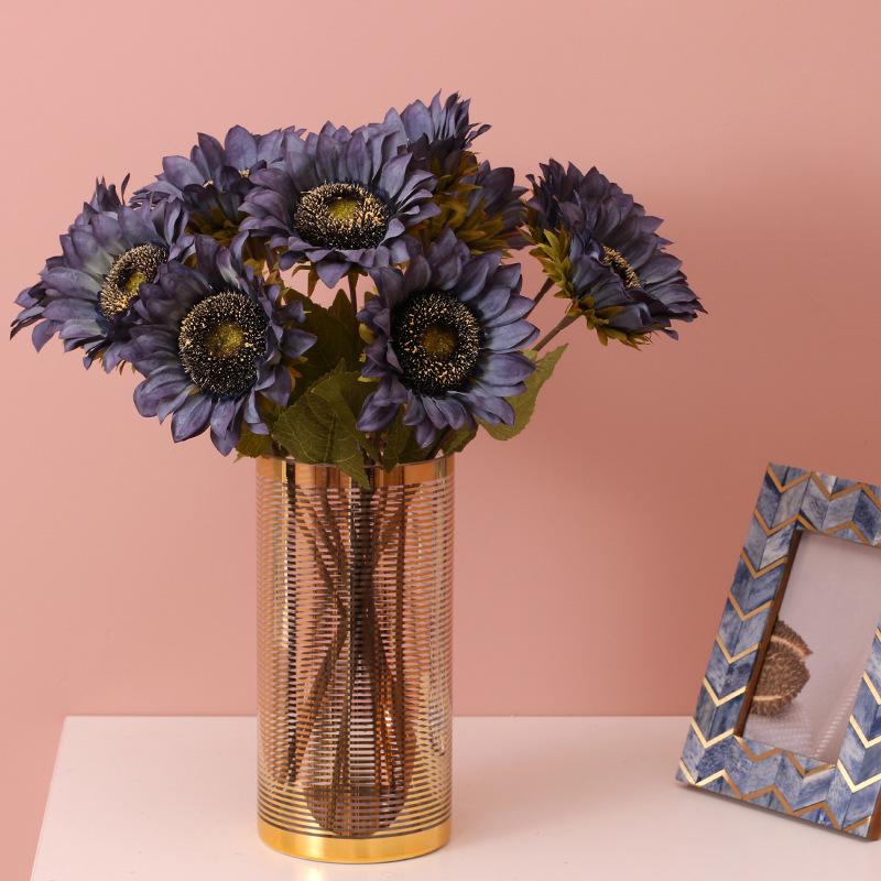 Sunflower Simulation Bouquet Autumn Color Retro Wedding Bride Fake Flower Wedding Shooting Prop Flower