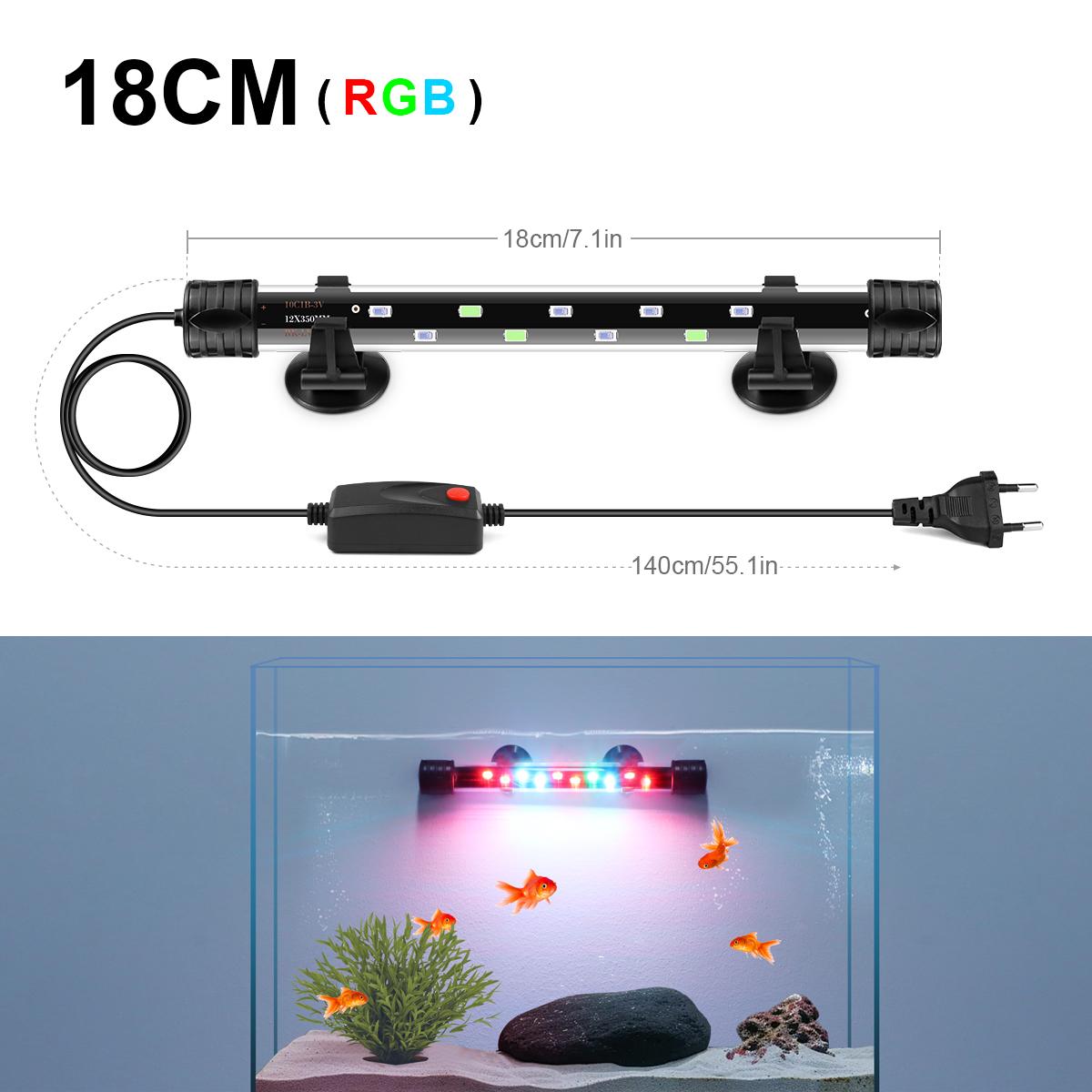

Светодиодная лента для аквариума 110В 220В, водонепроницаемая подсветка для аквариума, подводное декоративное освещение, погружная лампа, лампа для роста растений 18-48 см EU Plug