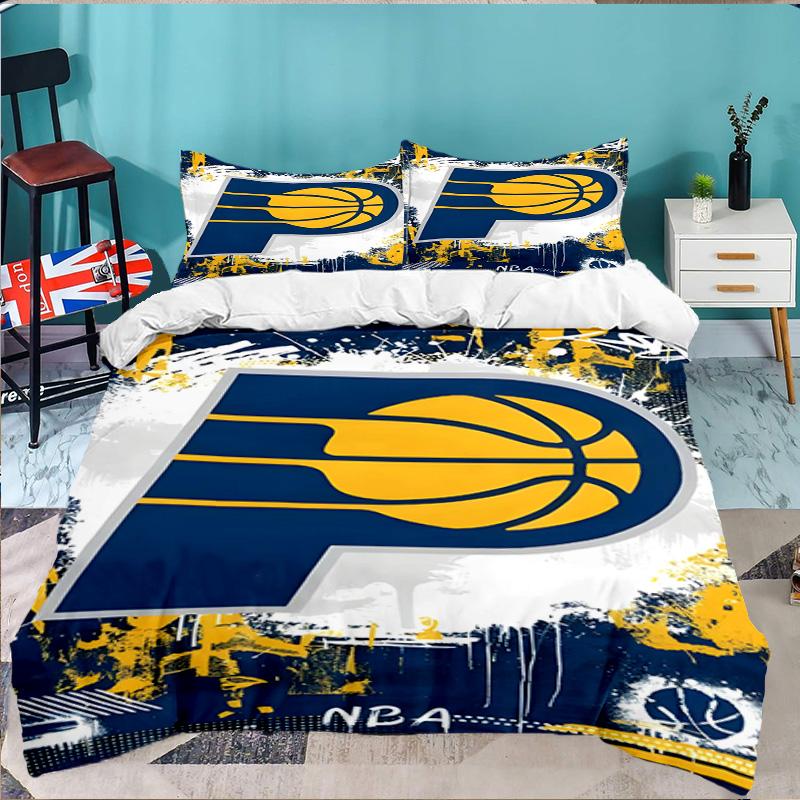 basketball Pacers Neon Art 3pcs Bedding Set,Including 1pc Duvet Cover And 2pcs Pillowcases Perfect Gift for Christmas,Ideal for Bedroom, Dormitory
