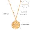 Vintage Oval Sun Pendant Necklace Fashionable Versatile Choker Chain