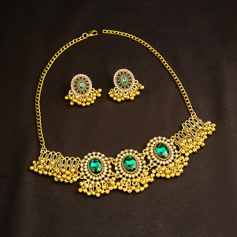 SKEDS New Arrival Bohemian Style Women Luxury Rhinestone Necklaces Earrings Trendy Lady Travel Party Jewelry Accessories Gift