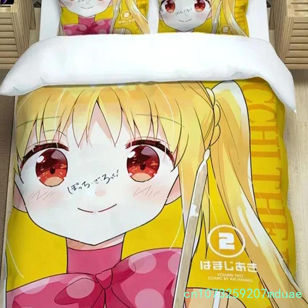 New Anime Bocchi The Rock Kessoku Band Bedding Set Duvet Cover Quilt Cover Pillowcase Comforter King Queen Size Boys Adult