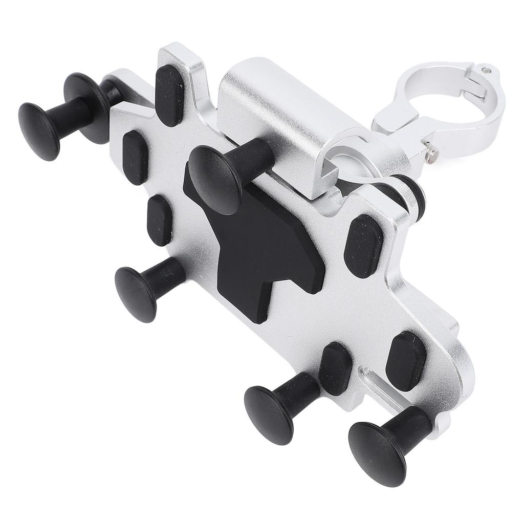 Motorcycle Phone Mount for Handlebar Aluminum Alloy Silicone 5 Claw Shockproof Rotating Adjustable