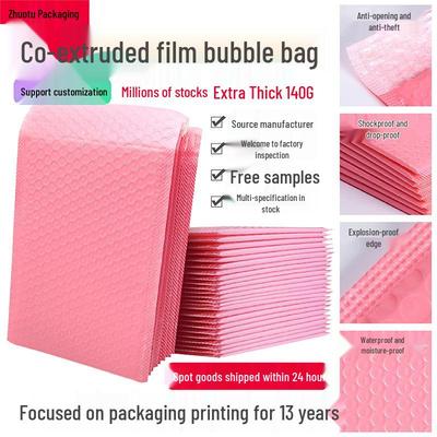 Saco de Envio Rosa Espesso com Plástico Bolha - Filme Coextrudido à Prova de Choque e Queda Embalagem de Espuma