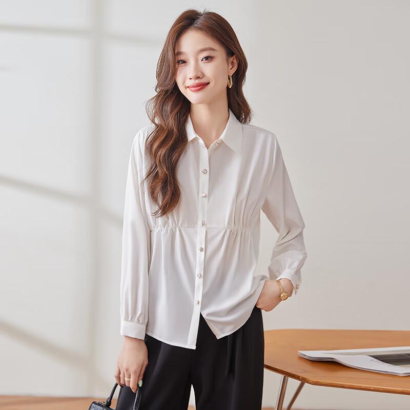 Troyman Women s Elegant Commuter Pleated Long Sleeve Blouse 3XL