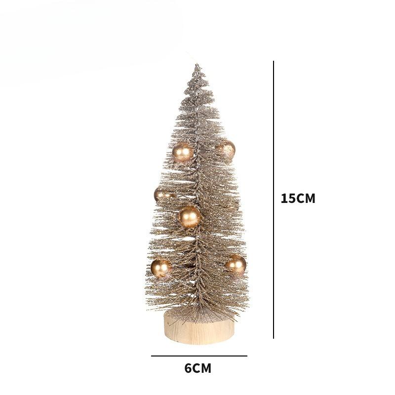 

Christmas Decorations: Pine Needles Powdering Mini Christmas Tree, Tabletop Micro Landscape Ornament 15*6cm