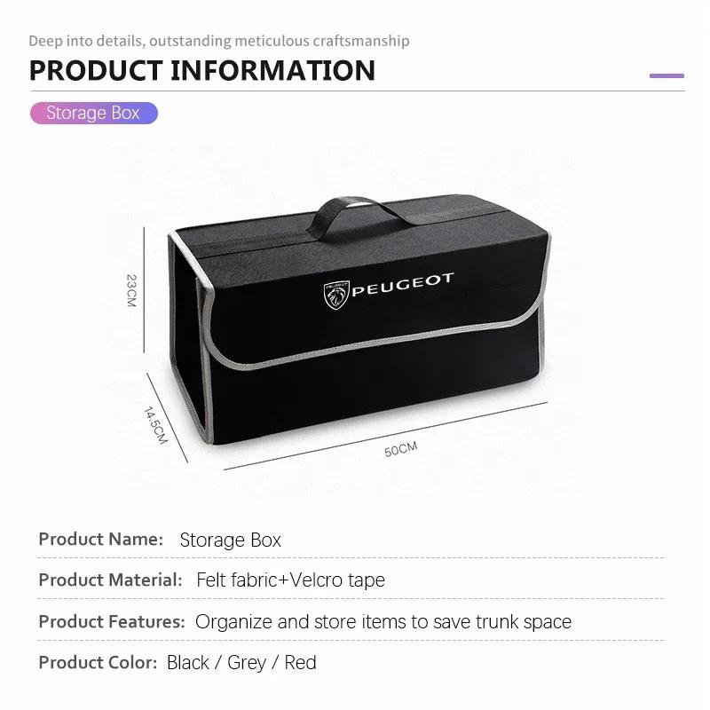 Peugeot Car Trunk Organizer Box Large Capacity Folding Storage Bag For Peugeot 408 4008 308 3008 Rifter 5008 508 2008 208 301
