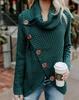Women's High Neck Solid Color Knit Pullover Sweater 2026
