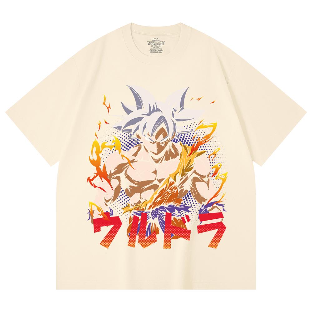 

230 Gsm 100% Cotton Dragon Ball V11 Goku Ultra Print Unisex Heavy Cotton T Shirt XS абрикосовый