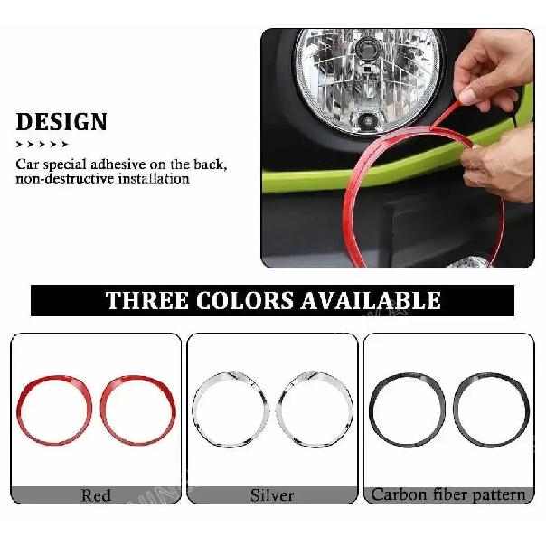 SHINEKA Auto Frontscheinwerfer Lampe Dekoration Abdeckung Aufkleber für Suzuki Jimny 2019 2020 2021 2022 2023 2024 Exterieur Zubehör