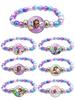 6-12pcs Gabby Dollhouse Figure Toy Papa Ring Toy Set Baby Shower Party Anime Figure Small Gift Cartoon Bracelet Necklace Gifts
