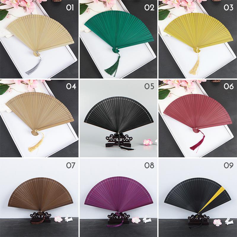 Classical Chinese Style Bamboo Fan Portable Folding Hand Fan Dancing Performance Decor Tassel Vintage Fan Art Craft