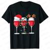 Christmas Wine T Shirts for Women Clothing Funny Cartoon Tshirts Kawaii Fashion Tshirt Tops Harajuku Womens YK Clothing