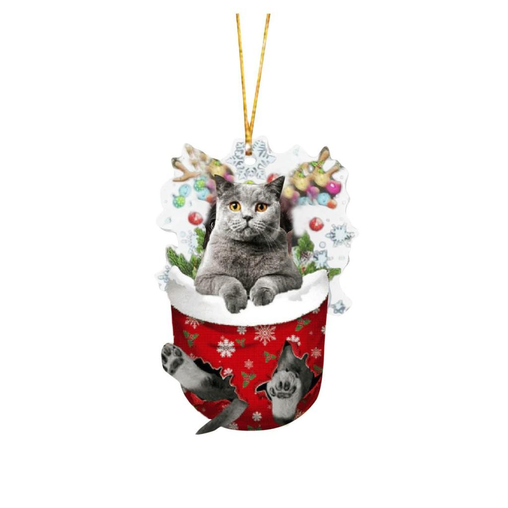 Whimsical Cat Christmas Socks Tree Hangings Brighten Up Your Decor Holiday