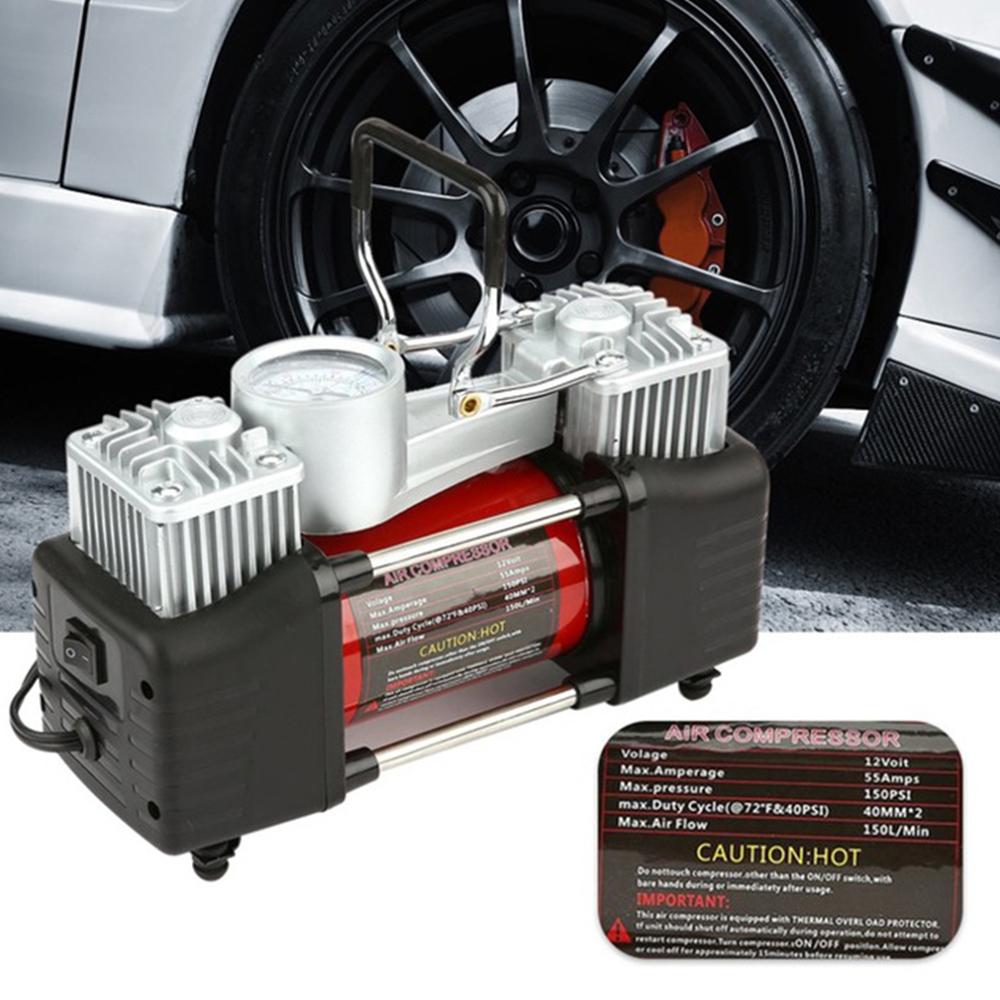 12V Dual-Cylinder Car Air Pump Multifunctional Portable Digital Display High-Power Electric Vehicle Tire Car Tire Inflator