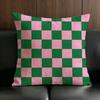 Merchandise Anime Checkerboard Cushion Cover Anti Dustmite Pillowcase Invisible Zipper Silky Short Plush Sofa Cushion Cover