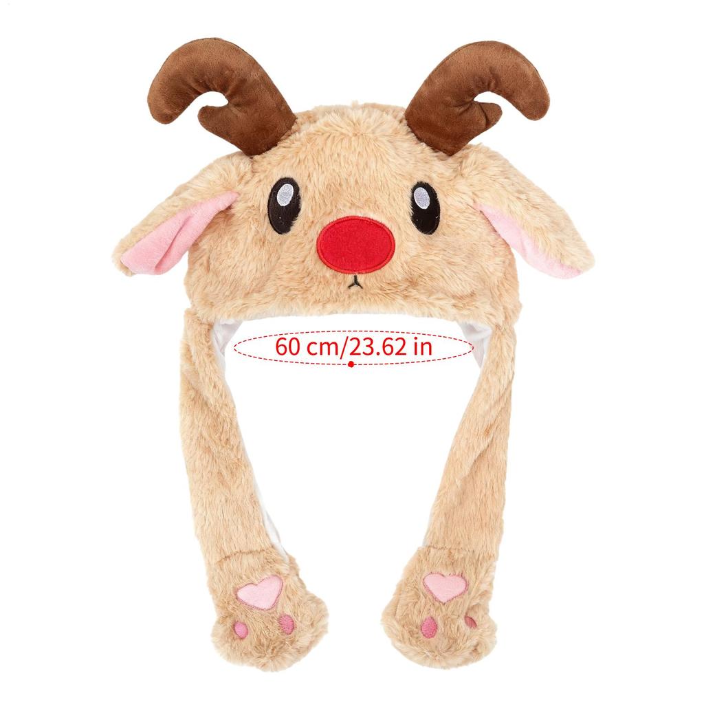 Ear Moving Hat Kids Plush Christmas Headdress Cute Ear Moving Jumping Hat For Kids Boys Girls Cosplay Enthusiasts Content