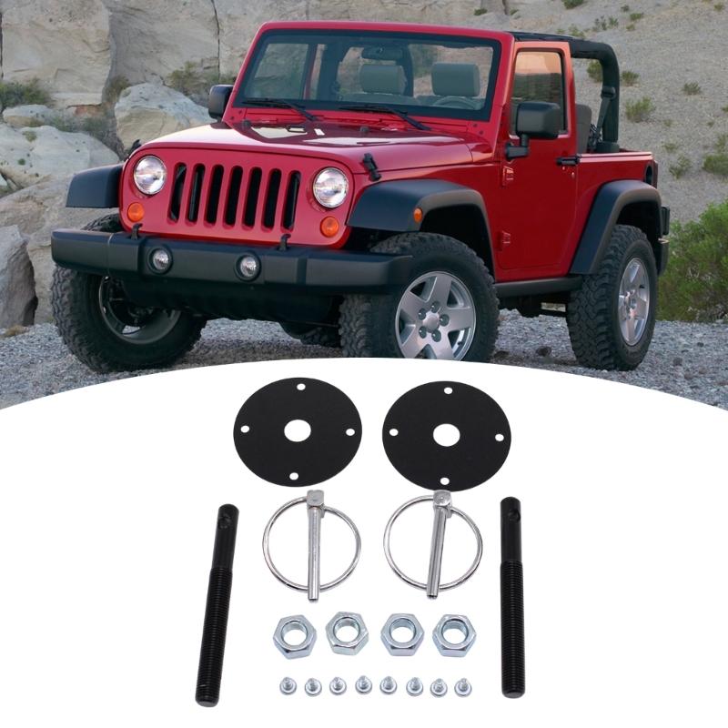 Universal Vehicle Hood Locking Latches Easy Installation Black Aluminum For SUV Truck Vehicle Off Roading Driving Safety