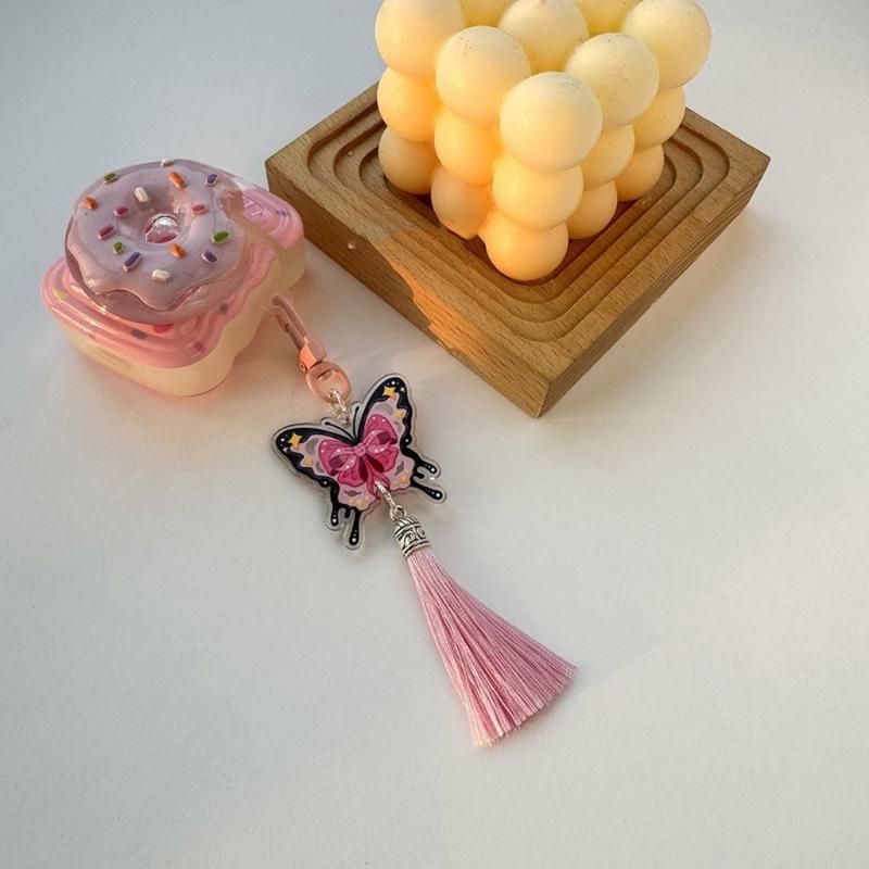 Fashion Butterfly Keychain Vintage Tassels Phone Chain Car Keys Holder Charm