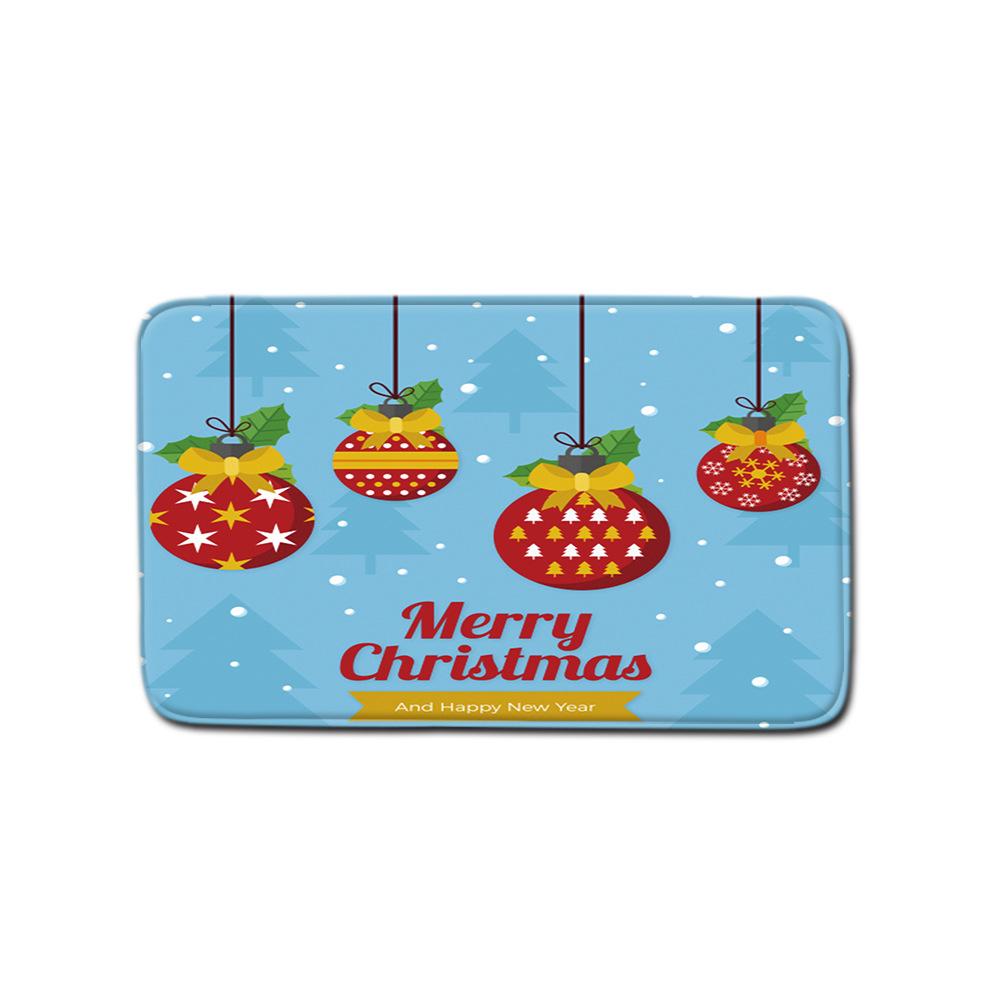 3D Printed Christmas Waterproof Shower Curtain Toilet Four-Piece Combination Set Household Doormat Floor Mat Carpet