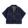 European and American French women's clothing fashionable and versatile temperament casual, denim short shirt + denim skirt pants
