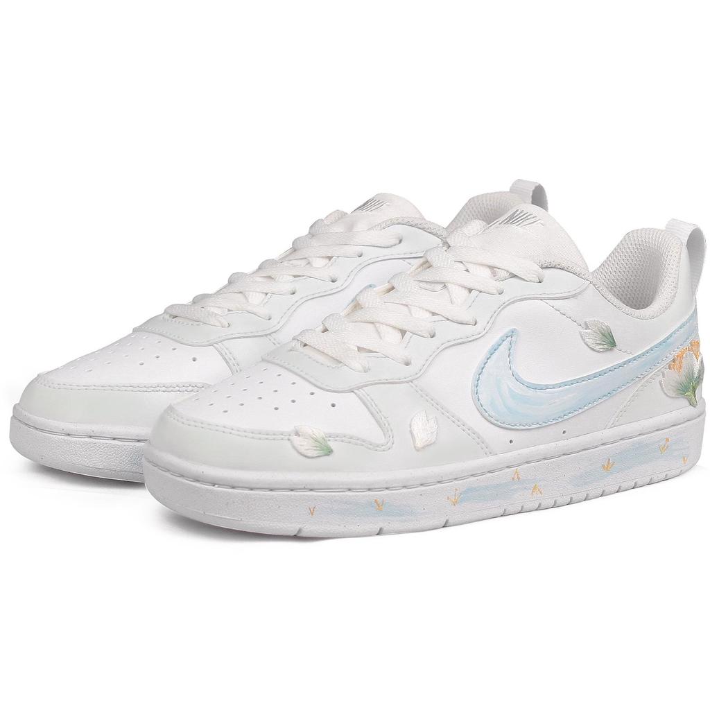 Nike Court Borough Low top Skateboard Shoes GS White Blue BQ5448-100(Team41-)