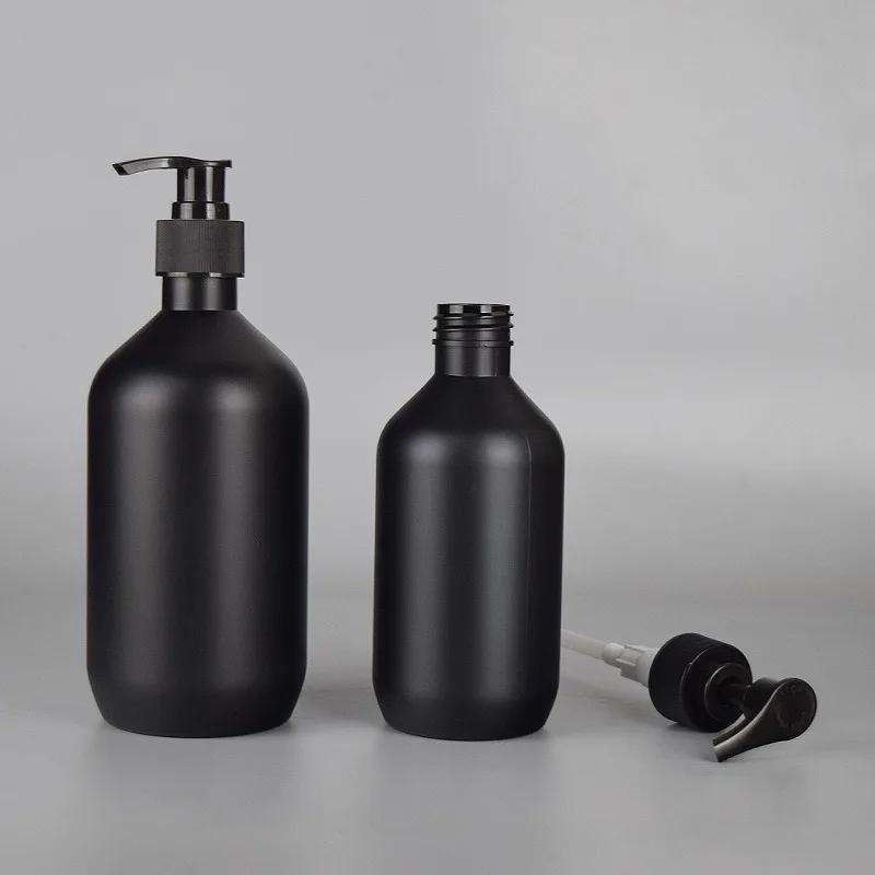 Dispenser Sapone Liquido Nero Opaco 300/500ML Ricaricabile Contenitore per Shampoo Balsamo Lozione Corpo per Articoli da Bagno Hotel