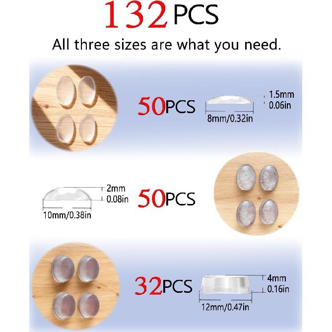 Cabinet Door Bumpers, Furniture Pads Clear Rubber Bumpers Self Adhesive, Soft Close Cabinet Door Bumper Dots, Sound Dampening Cupboard Door Bumpers