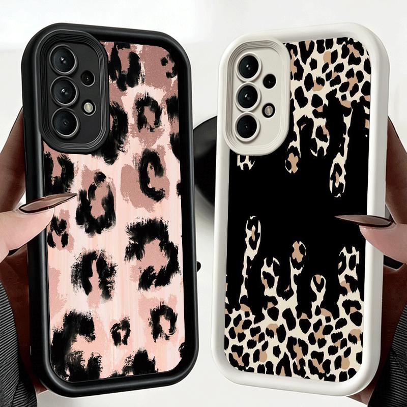 Phone Case for Samsung Galaxy A17 A16 A15 A14 A13 Leopard Print Trend Desgin A56 A36 A26 A55 A35 A25 A54 A34 A24 A53 A33 A23 A07
