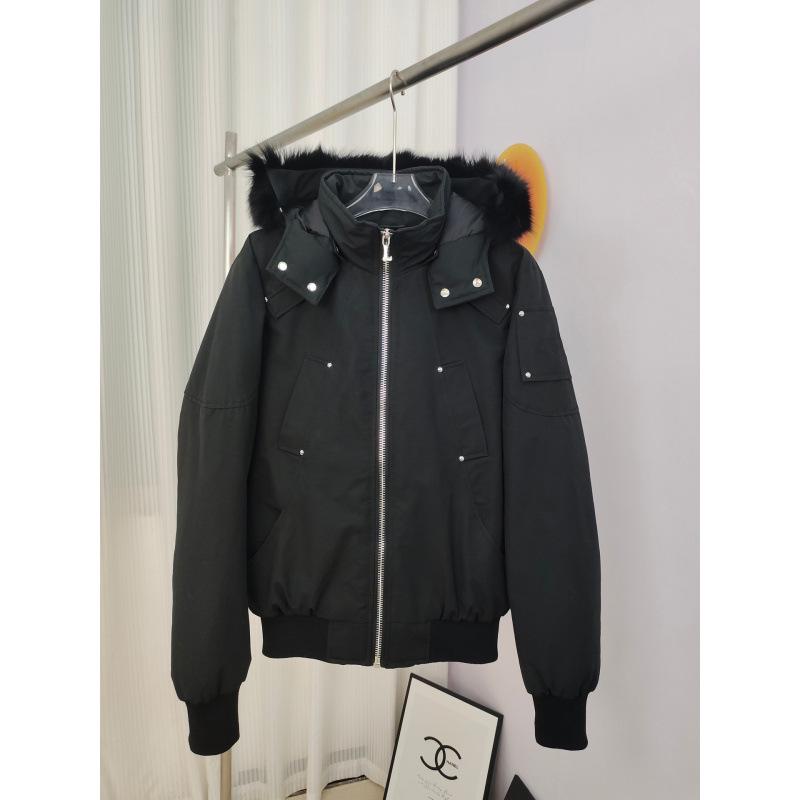 Męska kurtka puchowa z kapturem Moose z kołnierzem z futra lisa