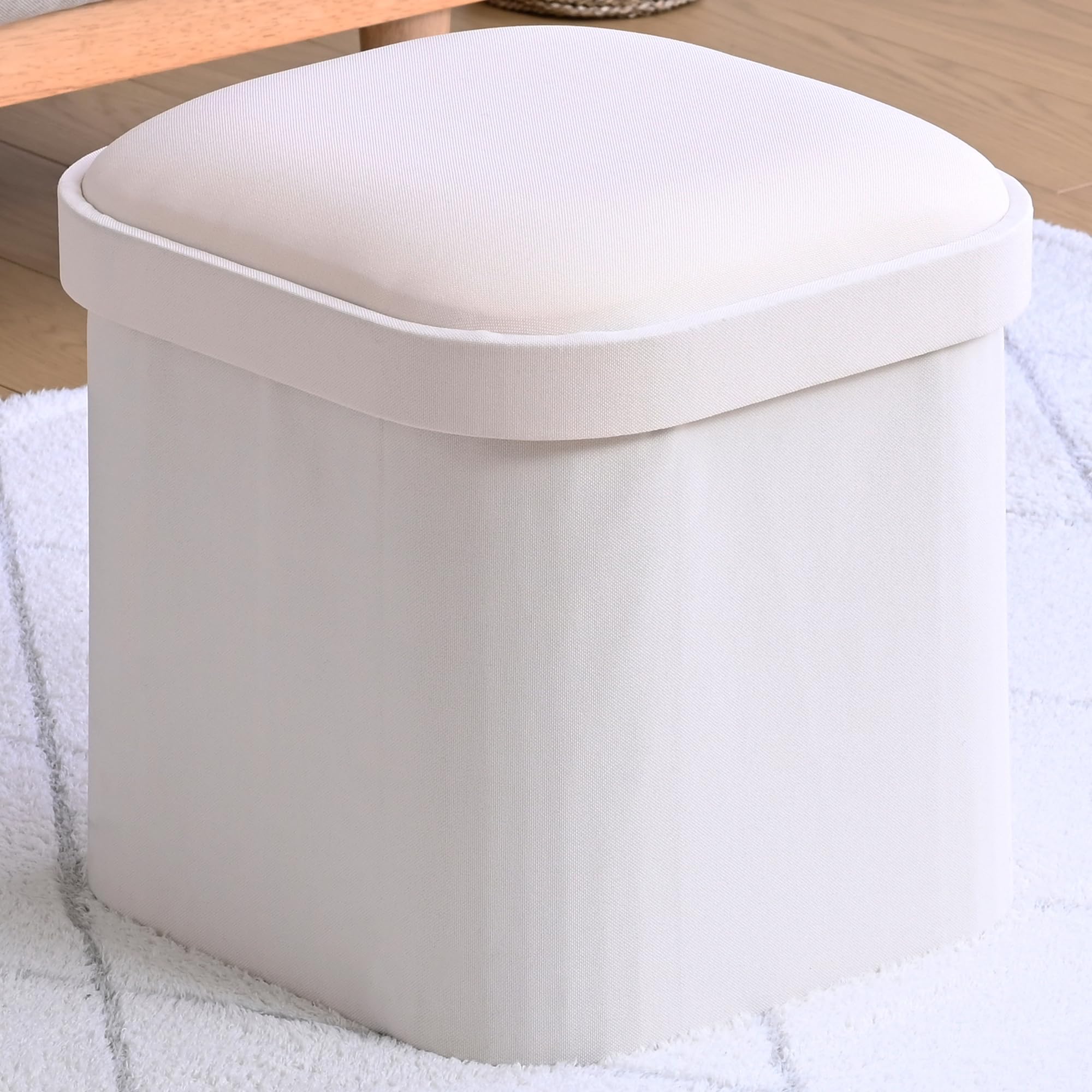 Yamazen Storage Single Storage Storage Compact 38cm Wide x 38cm Deep x 39cm Easy Ivory Ideal for Single Living Stool, Size, Bench, Ottoman, Box,