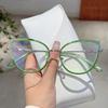 Luxury Brand High Quality Frame Women Trendy Retro Metal Glasses Blue Light Blocking Vintage Cat Eye Decor Eyewear