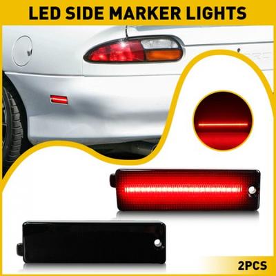 2x Smoked Lens Front LED Red Side Marker Lights For 1998-02 Pontiac Firebird