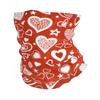 Pink Red Love Hearts Bandana Neck Warmer Women Men Hiking Camping Tube Mask Scarf Motorcycle Headband Gaiter Face Cover