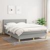 Exclusive House - Slatted Bed Base with Mattress Light Grey 140x190cm Fabric