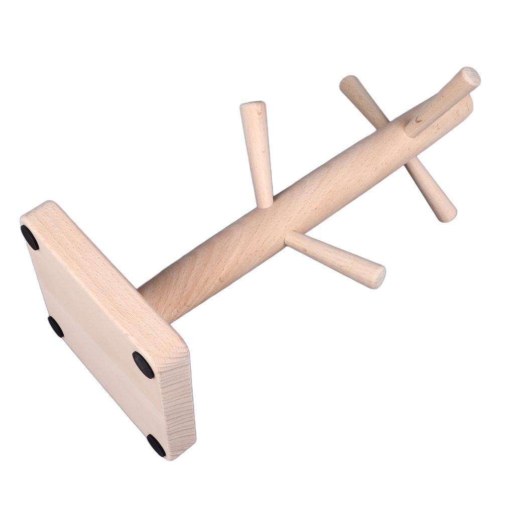 Mug Holder Tree Wood Hanger Stand with 6 Hooks Weighted Base Anti Slip Coffee Mug Rack for Kitchen Counter Cabinet