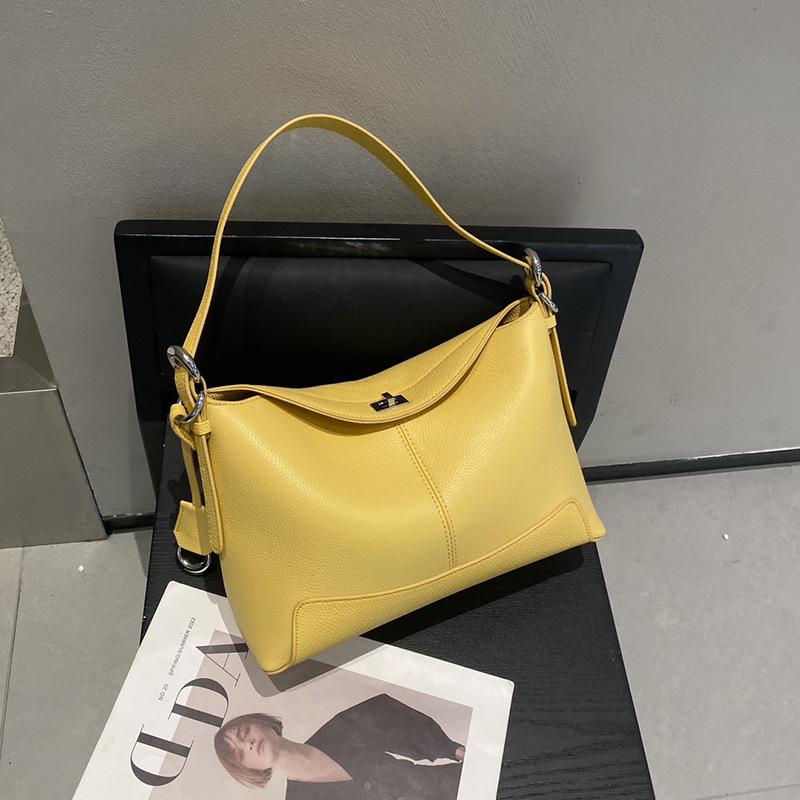 Retro Large-capacity Genuine Leather Crossbody Underarm Bag Fashionable Cowhide Single-shoulder Women's Bag