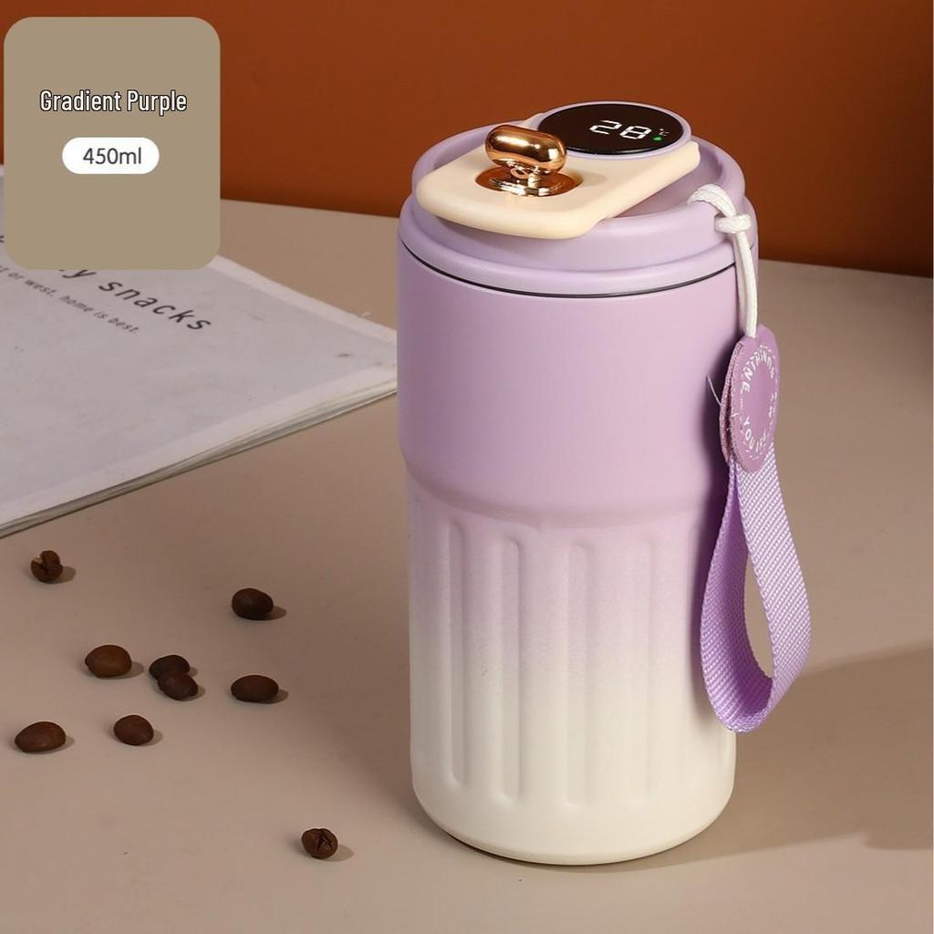Smart Temperature Display Stainless Steel Travel Mug - Portable Insulated Coffee Cup