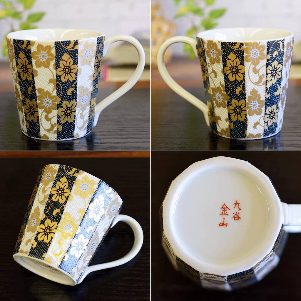 Mug Stylish Tableware Kutani Ware Blue Grain White Grain Tetsusen Pattern Pottery Luxury Brand Made In Japan