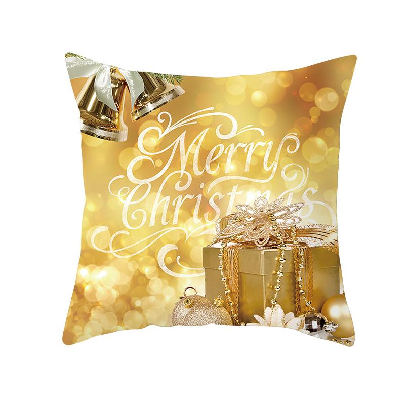 Gold Christmas Throw Pillow Cover Christmas Gold Ball Sofa Home Decoration Cushion Cover